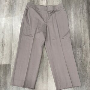St. John Taupe Ankle Cropped Pants